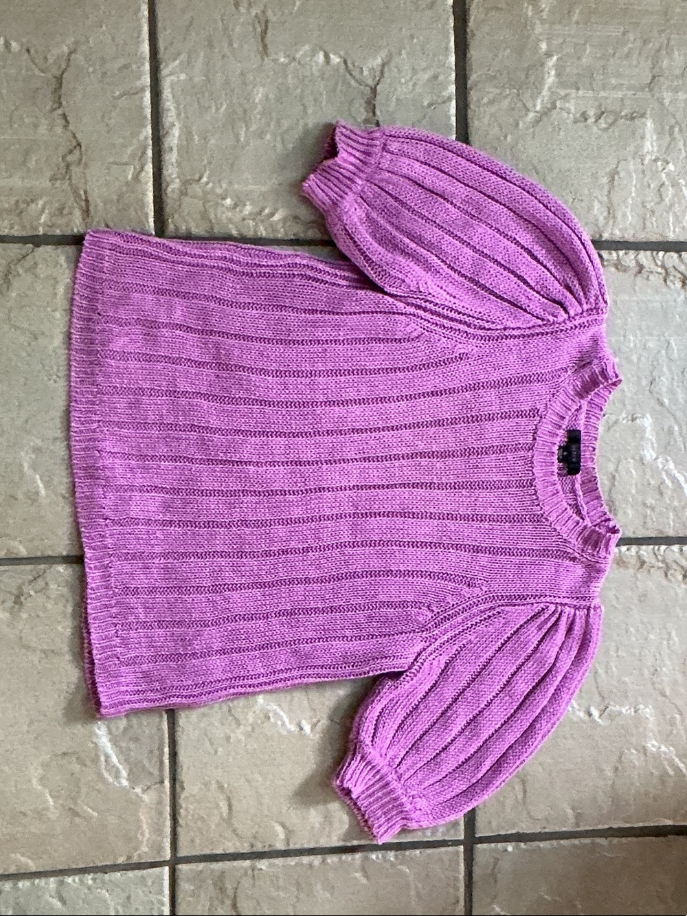 J. Crew Lavender Ribbed Puff-Sleeve Sweater - Picture 5 of 12